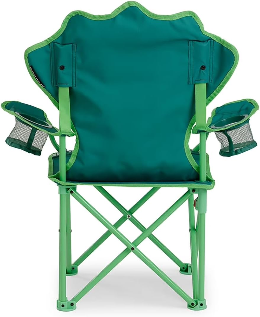 Kids Portable Folding Character Chair (Dinosaur) with Carry Bag - Durable Steel Frame, Built-in Cup Holder