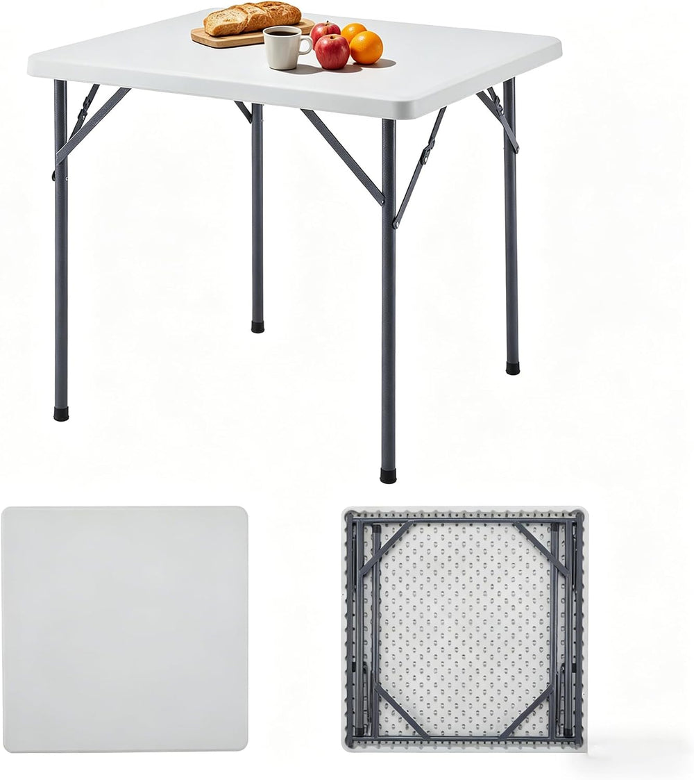 BOOSDEN 32 Inch Square Folding Table, Lightweight Card Table for Indoor Outdo...