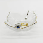 Flower Small Ring Dish, Glass Jewelry Tray for Women, Room Decor Jewelry Plate, Trinket Dish, Engagement Ring Holder, Bathroom Nightstand Ring Bowl for Earrings, Gifts, Key Dish