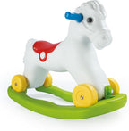 Dolu Wheeled Rocking Horse 2 in 1 Toddler Ride On Toy with Removable Sled and Push Along Option for Kids Ages 2 and Up, Indoor and Outdoor Play, White