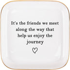 Best Friend Birthday Friendship Gifts for Women Jewelry Tray, Friendship Graduation Christmas Retirement Farewell Gifts for Best Friend BFF Coworkers Jewelry Ring Tray Dish