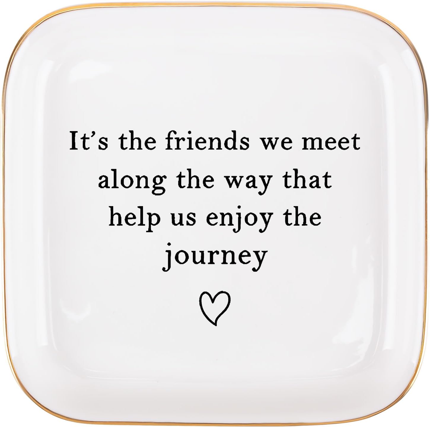 Best Friend Birthday Friendship Gifts for Women Jewelry Tray, Friendship Graduation Christmas Retirement Farewell Gifts for Best Friend BFF Coworkers Jewelry Ring Tray Dish