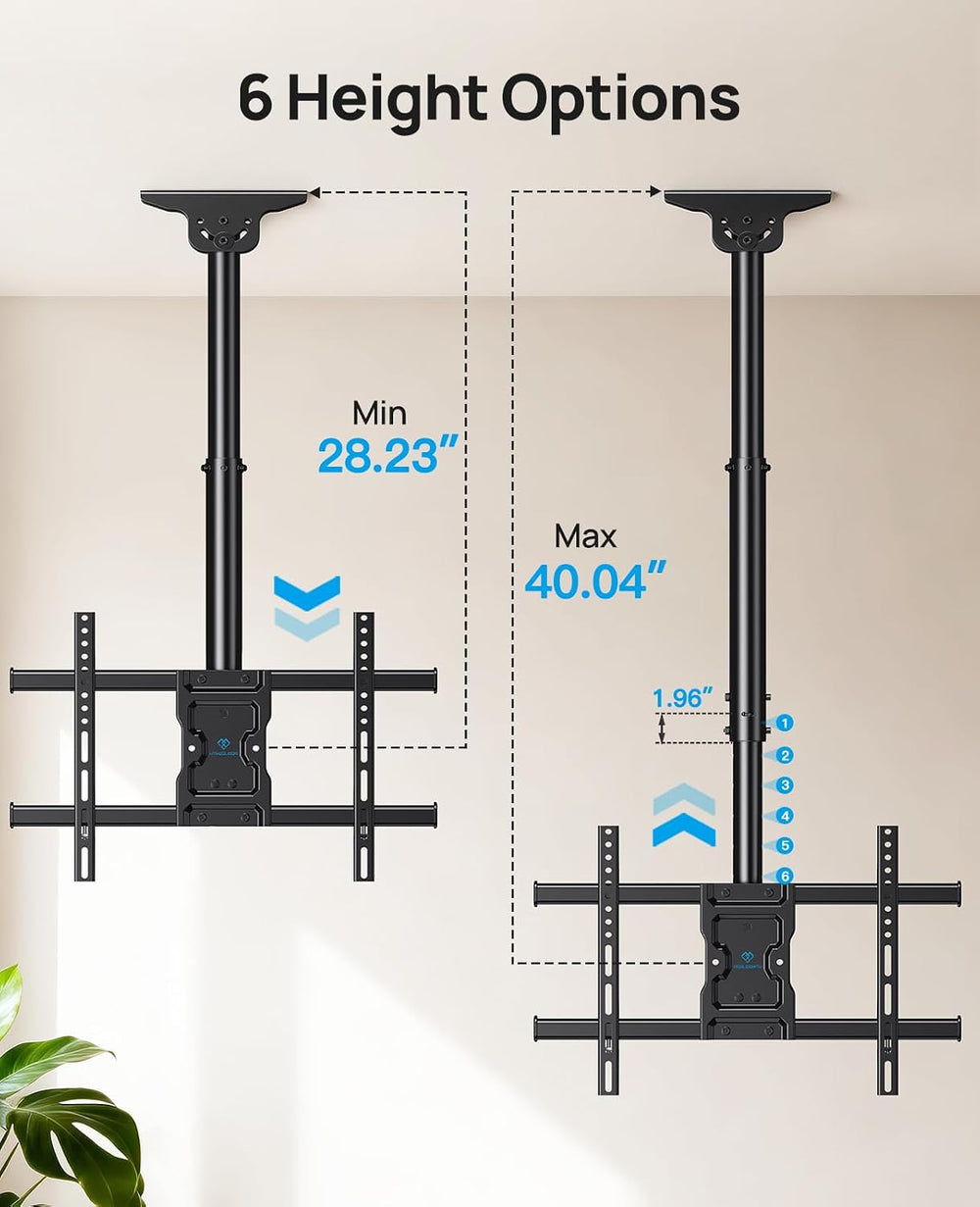 PERLESMITH Ceiling TV Mount for 37–75 inch TVs up to 110 lbs | 6 adjustable h...
