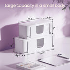Delamu 2 Pack Cable Management Box, Stylish Cable Box with Cord Organizer for Desk, Pet & Child-Proof Power Strip Hider Box and Floor Cord Covers, Ideal for Home & Office, Durable Cable Organizer Box