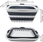 SAMMART 42L (11 gallon) Collapsible Plastic Laundry Basket - Foldable Pop Up Storage Container/Organizer - Portable Basket - Space Saving Hamper (Grey/Slate Grey (Set of 2))