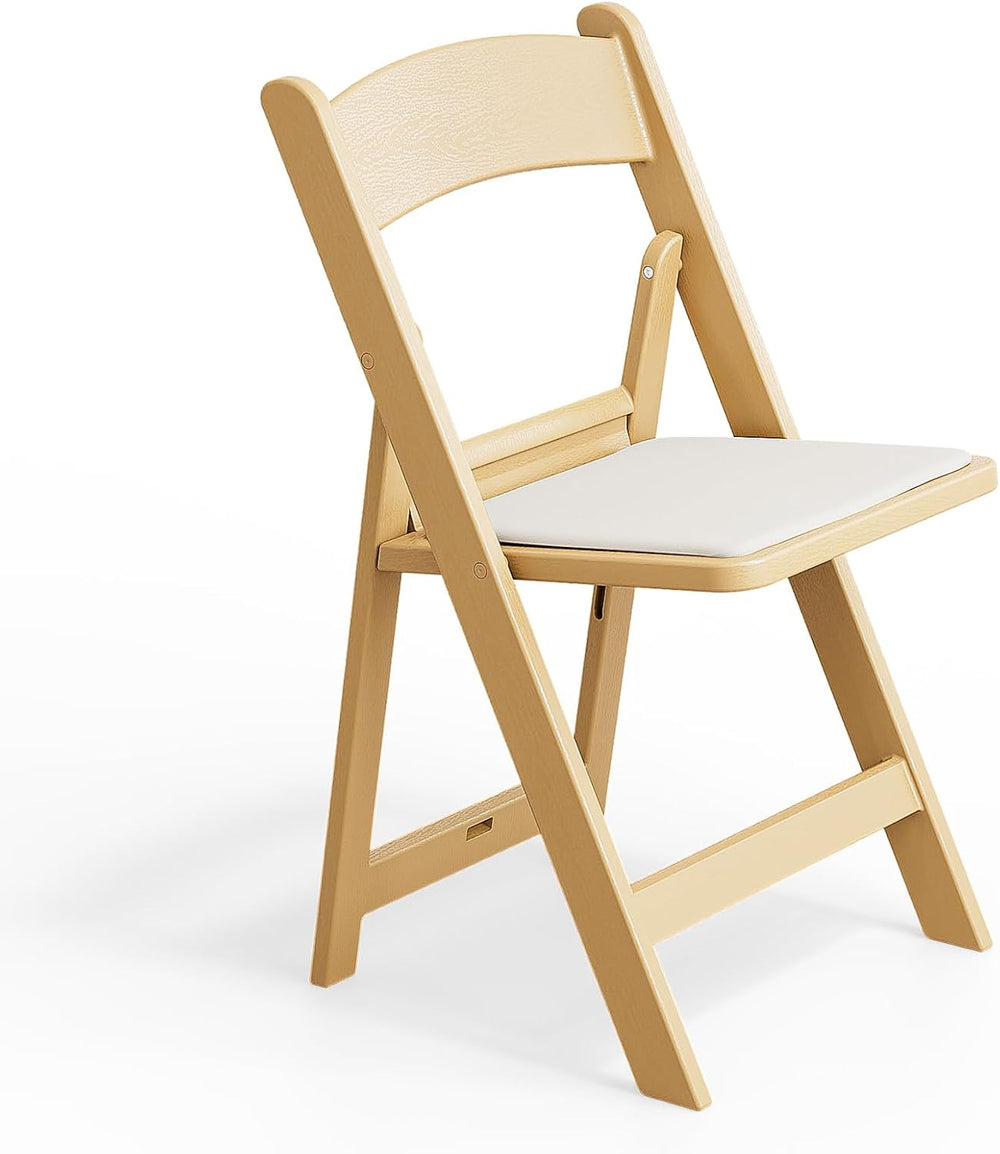 VINGLI Resin Folding Chairs with Cushion, Foldable Plastic Chair with Comfort...
