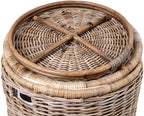 The Basket Lady Round Kubu Wicker Laundry Hamper, Extra Large, 23 in Dia x 28 in H, Serene Grey…