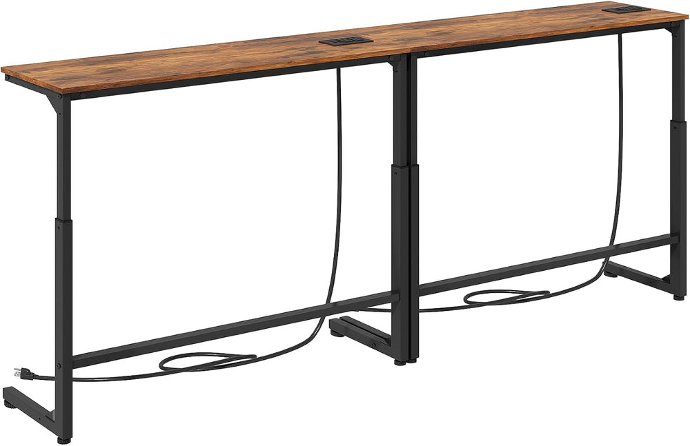Kitstorack Narrow Sofa Table with Charging Station, 78.8" Behind Couch T...