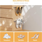 i frmmy Foldable Wall-Mounted Shoe Rack- Aluminum Hanging Shoe Organizer, Efficient Holder and Storage Rack for Various Shoes, Door Shoe Hangers- 4 Packs