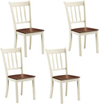 Giantex Wood Dining Chairs Set of 4, Armless Kitchen Chairs w/Solid Rubber Wood Frame, Easy to Assemble Dining Side Chair, Farmhouse Dining Room Chairs