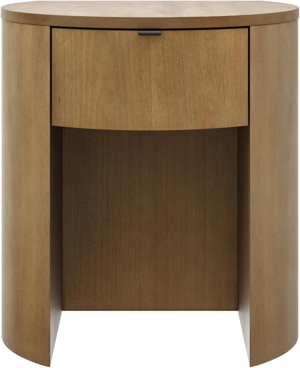 Nathan James Shay Solid Wood Nightstand, Modern Bedside Table with Drawer, Co...