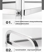 uyoyous 3 Tier Stainless Steel Utility Cart 37"x20"x37" Commercial Heavy Duty Rolling Cart Food Storage Service Trolley with 360°Rotatable Wheels for Kitchen Hotel Restaurant Home Use