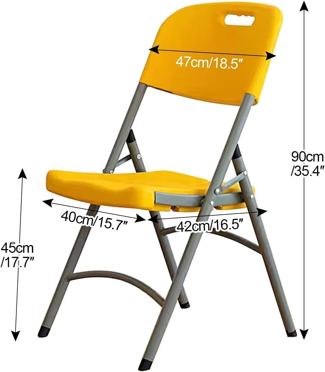 Folding Chairs, Heavy Duty Foldable Chair Portable HDPE Plastic Seat with Steel Frame for Indoor Outdoor(Green)