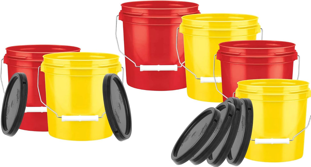 House Naturals 1 Gallon Plastic Bucket Pail Food Grade BPA Free with Lid Two ...