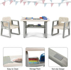 Costzon Kids Table and Chair Set, Children Activity Table & 2 Chairs w/Storage Rack for Toddler Arts, Crafts, Reading, Drawing, Playroom, Preschool, Gift for Boys & Girls, Toddler Table and Chair Set