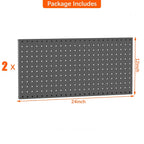 TORACK 2-Pack 12x24 inch Metal Pegboard Panels for Garage Wall, Tool Organizer Pegboard for Workbench, Workshop, Tool Storage Peg Board for Pegs(Black)