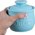 BESPORTBLE Ceramic Butter Crock with Lid for Countertop Large Capacity Porcelain Butter Keeper Container Elegant White for Kitchen Freshness Preservation Farmhouse Decor