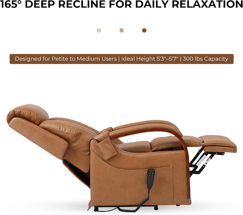 DYNOX Small Lift Chair Recliner with Heat and Massage, Dual Motor Power Lift ...