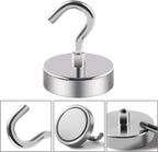 DIYMAG 6 Packs Magnetic Hooks,170 Lb Heavy Duty Neodymium Magnets for Refrigerator, Strong Cruise Ship Essentials Hook for Hanging, Magnetics Hanger for Grill