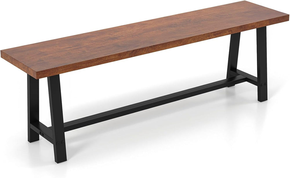 GIANTEX 60” Rectangular Wood Dining Bench, 3 Person Entryway Shoe Bench with ...