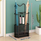 Metal Umbrella Holder, Umbrella Rack with Non-slip Pads, Umbrella Stands with Hook, Freestanding Umbrella Basket for Entryway, Living Room(Gold)