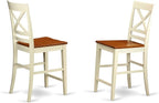 East West Furniture DOQU7-WHI-W 7 Piece Dining Room Table Set Consist of a Rectangle Wooden Table with Butterfly Leaf and 6 Kitchen Dining Chairs, 42x78 Inch, Buttermilk & Cherry