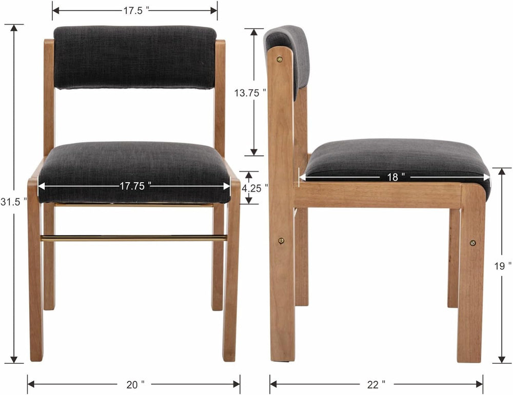 CIMOTA Black Dining Chairs Set of 4, Mid Century Modern Upholstered Dining Ro...