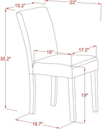 East West Furniture CAAB5-MAH-72 5 Piece Dining Set Includes a Rectangle Dining Room Table and 4 Firebrick Red Faux Leather Upholstered Chairs, 36x60 Inch, Mahogany