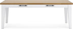 Signature Design by Ashley Ashbryn Casual Dining Table with 4 Felt-Lined Drawers for 8 People, White & Light Brown