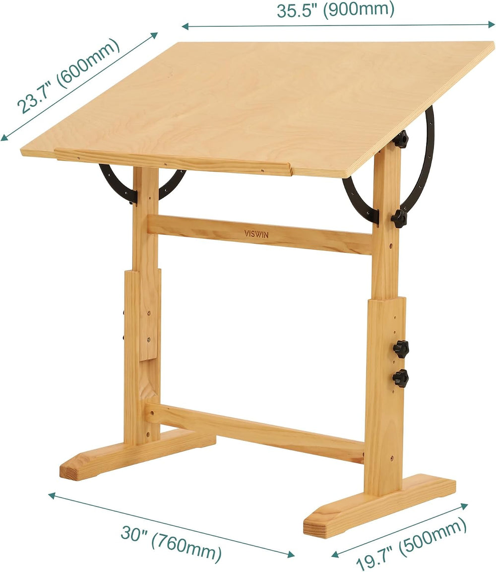 VISWIN Wood Drafting Table for Adults, 24'' x 35" Drawing Table ...