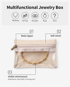 Vlando 6 Pcs Travel Jewelry Organizer Velvet Jewelry Pouch with Zipper Clear Travel Jewelry Bag for Travel Business Trip Jewelry Pouch for girls Mothers Day Gifts for Mom