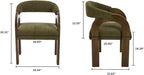 Farmhouse Dining Chairs Set of 2 - Upholstered Armchairs with Chenille Cushions & Curved Wooden Arms, Barrel Wood Kitchen Chairs for Dining Room/Cafe/Kitchen Island (Sage Green)