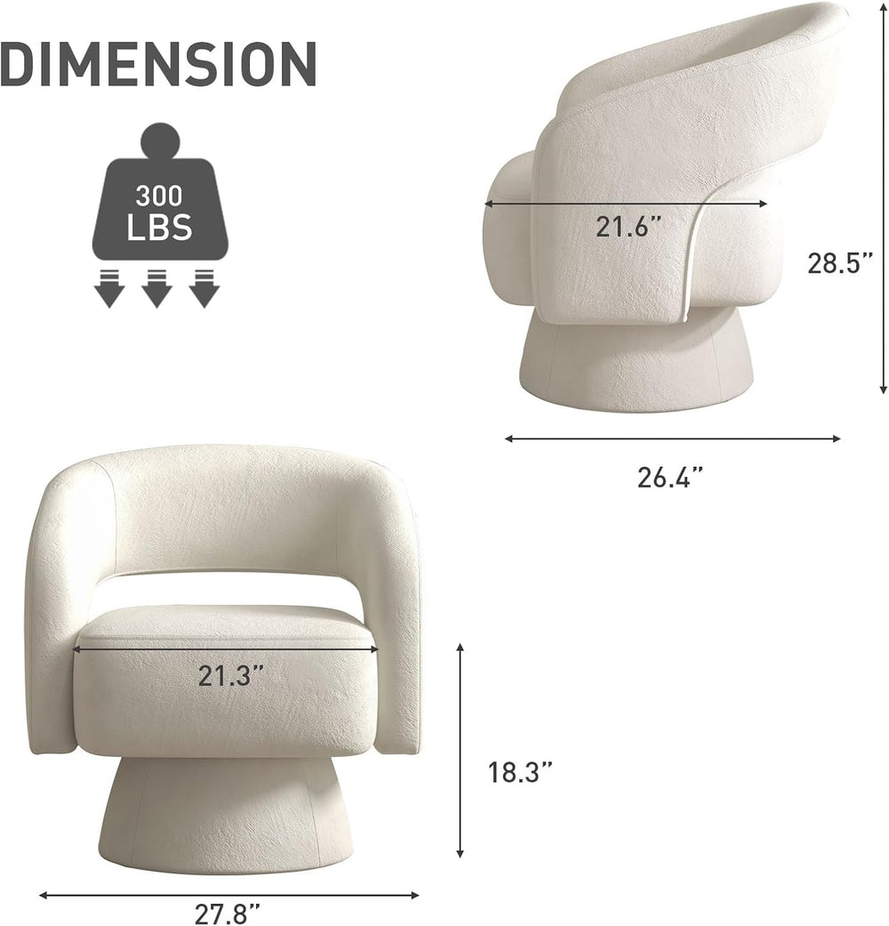 Bonzy Home Swivel Barrel Chair, Set of 2 Velvet Accent Armchair 360 Degree Sw...