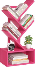 Small Tree Book Shelf,5 Tier Black Tree Bookshelf,Desktop Bookcase,Modern Desk Display Storage Bookshelves,Floor Standing Organizer Bookcases for Living Room,Bedroom,Office