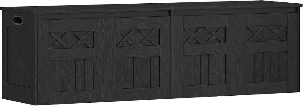 Hzuaneri 59" Rustic Storage Chest and Bench | 70 Gal | 330lb Seat | Soft...