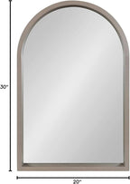 Kate and Laurel Hutton Farmhouse Wood Arched Mirror; 20 x 30; Gray; Decorative Modern Large Arch Mirror with Deep Profile and Graywash Finish for Wall