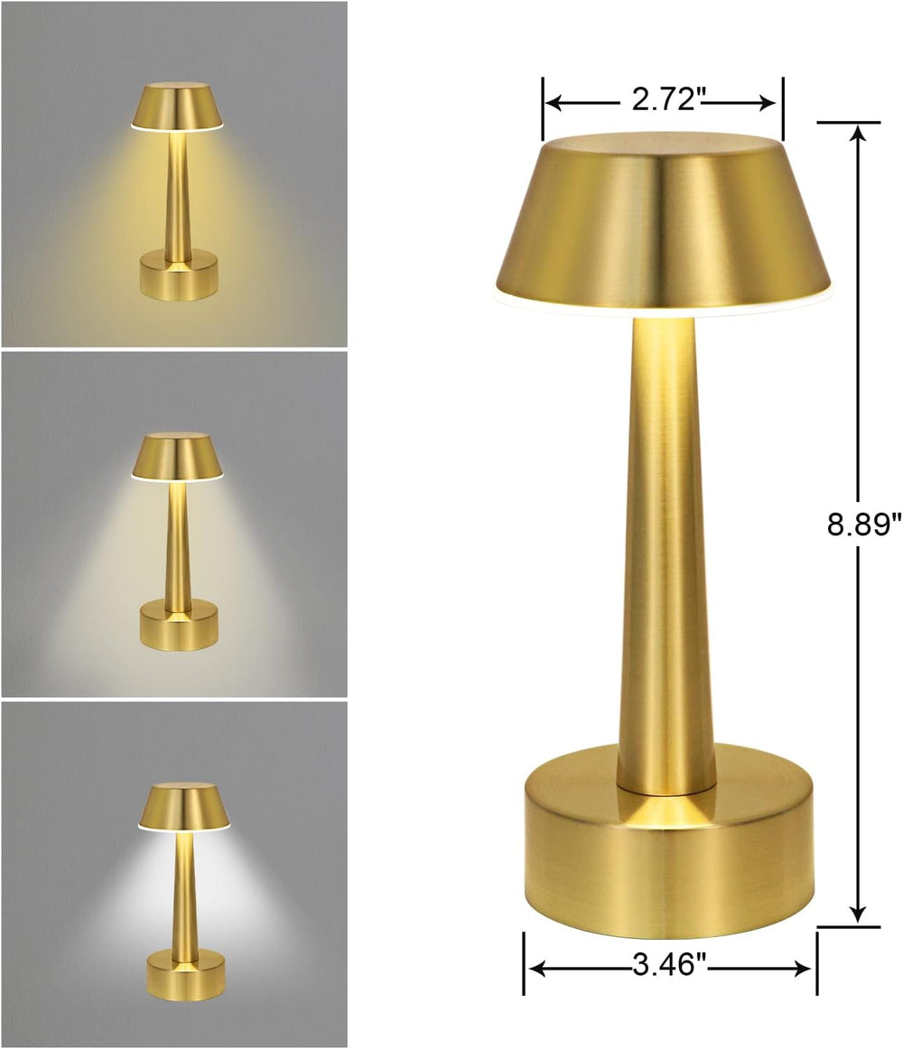 UMEXUS 2 Pack Small Cordless Rechargeable Table Lamp for Restaurant Bar