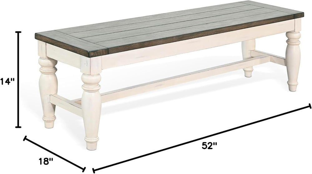 Sunny Designs Pasadena Bench with Mindi Veneer Seat