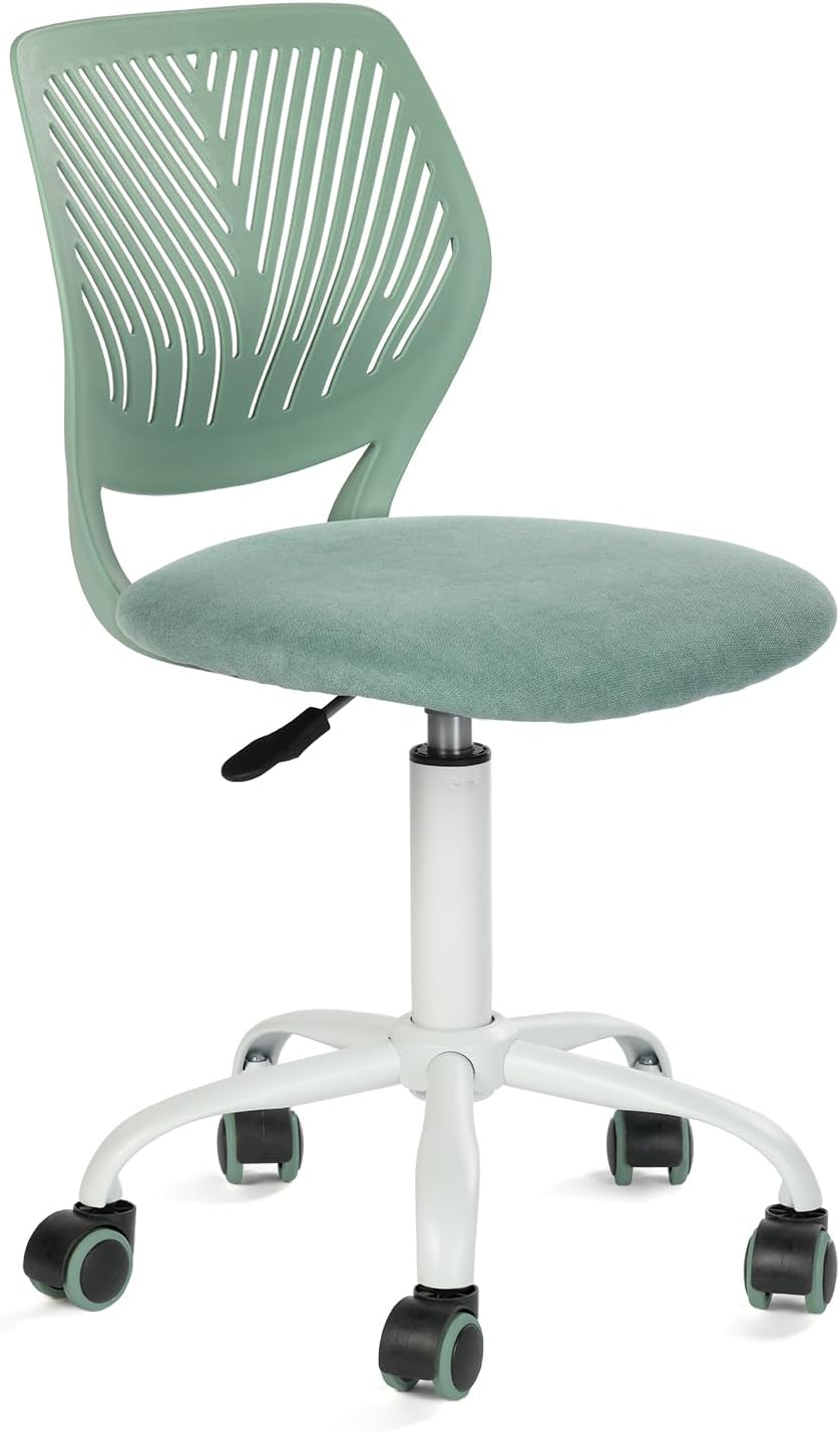 Armless Home Office Desk Chair, Colorful Task Chair with Soft Mesh Padded Cus...
