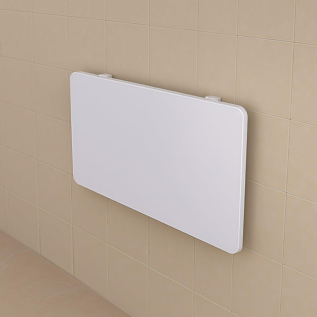 MM MELISEN White Wall Mounted Desk 40x20 Inch (101x50cm), Fold Down Folding Table for Laundry Room, Small Spaces Table