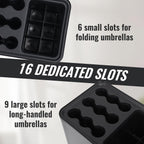 15 Umbrella Holder with Drip Tray, Umbrella Storage Indoor, Umbrellas Stand Rack Space, Saving Storage Organizer, Compact Umbrella Holder Indoor, Home Office Decor