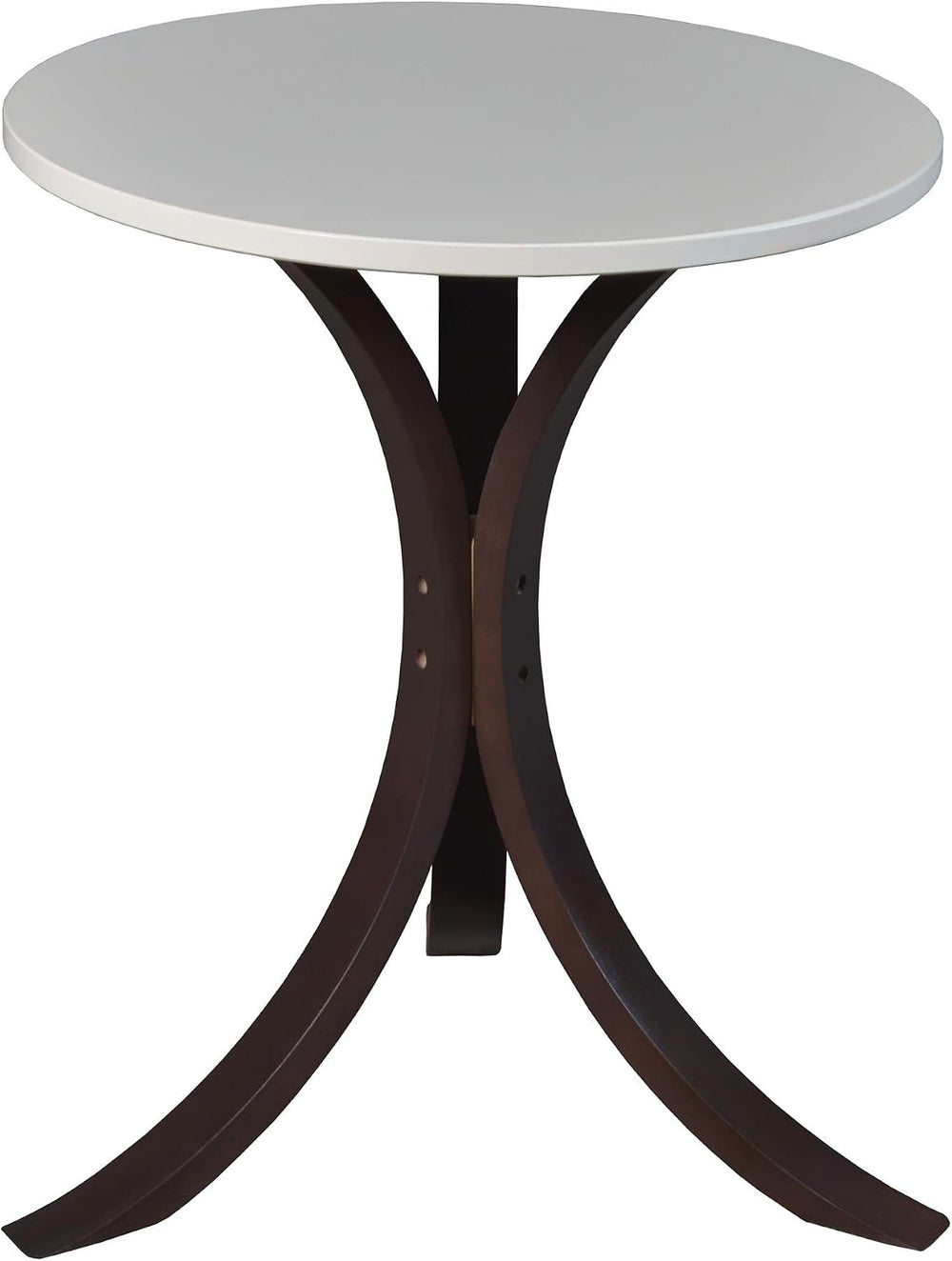 Niche Mia Bentwood Round Accent Side Table- Mocha Walnut Beige