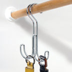 iDesign Classico Over the Rod, Closet Accessory Organizer for Ties, Belts, Handbags, Fashion Jewelry - 2 Hooks, Chrome