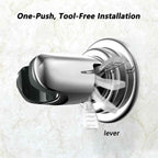 BOPai Suction Cup Shower Head Holder for Handheld Shower – No Drill, for Smooth Surfaces Only, Adjustable 20°, Chrome