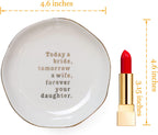 Mother of Bride Ring Dish,Weeding Gifts for Mom from Daughter-Jewelry Dish Tray-Ceramic White