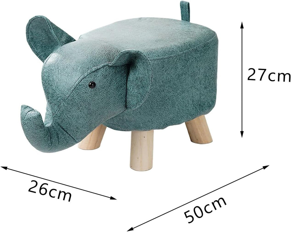 Animal Footstool Elephant Bench, Portable Shoes Changing Cute Storage, Wood O...