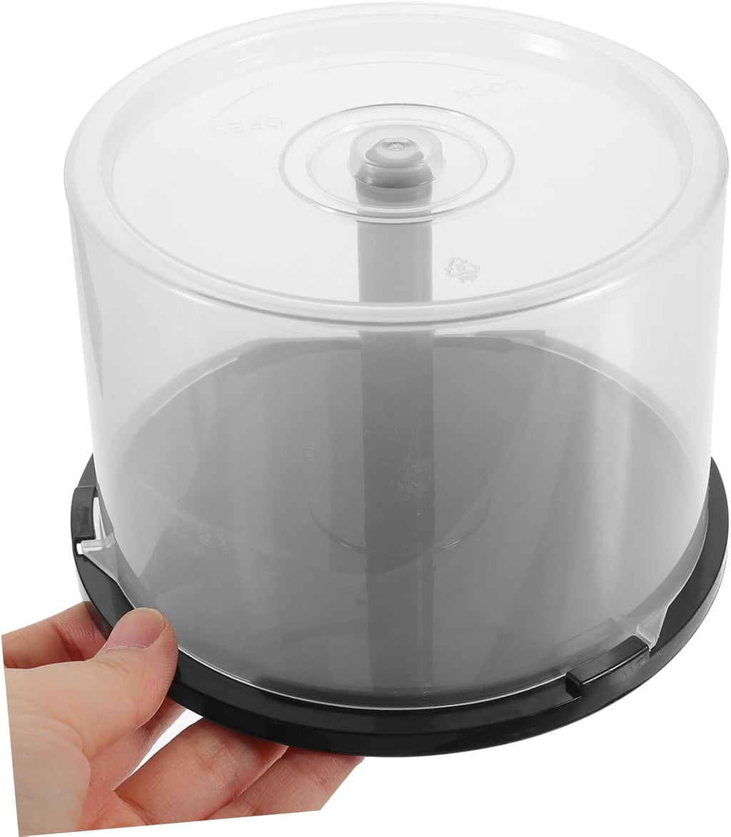 BESPORTBLE 2 Pcs Cd Storage Bucket Empty Dvd Storage Container Portable Cd Holder for Desktop or Bookshelf Protects Discs and Moisture 5.47 X 5.47 X 3.14 in