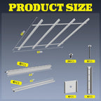Overhead Garage Storage Rack Extra Large-Organizes Up to 15 Tote Bins 0.1-inch Thickened Heavy Alloy Steel Garage Tote Storage System with Adjustable Rails-Ceiling Storage Rack