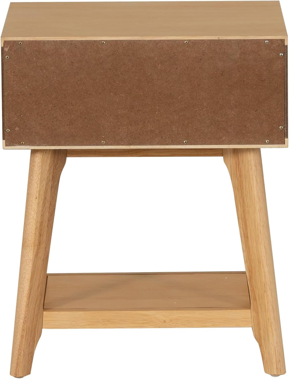 Powell Laurie Natural Wooden Side Accent Table with Cane Drawer Front