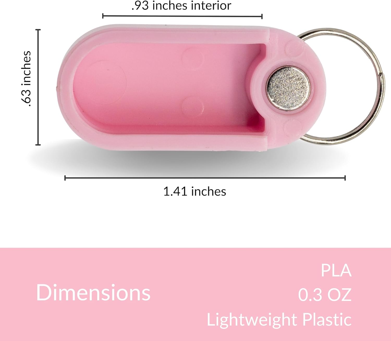 Keychain Pill Holder Single Pack – Lightweight Magnetic Pill Organizer for Daily Medication Storage, Portable Micro Pill Case for Travel, Durable and Discreet (Blush)